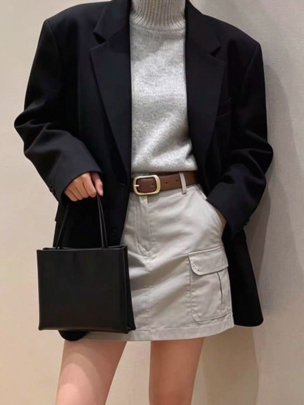 Classic Black Geunine Leather Mini bag